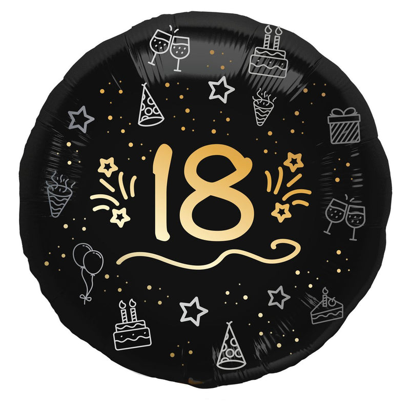 Shining Glam Folieballon 18 Jaar – 45 cm