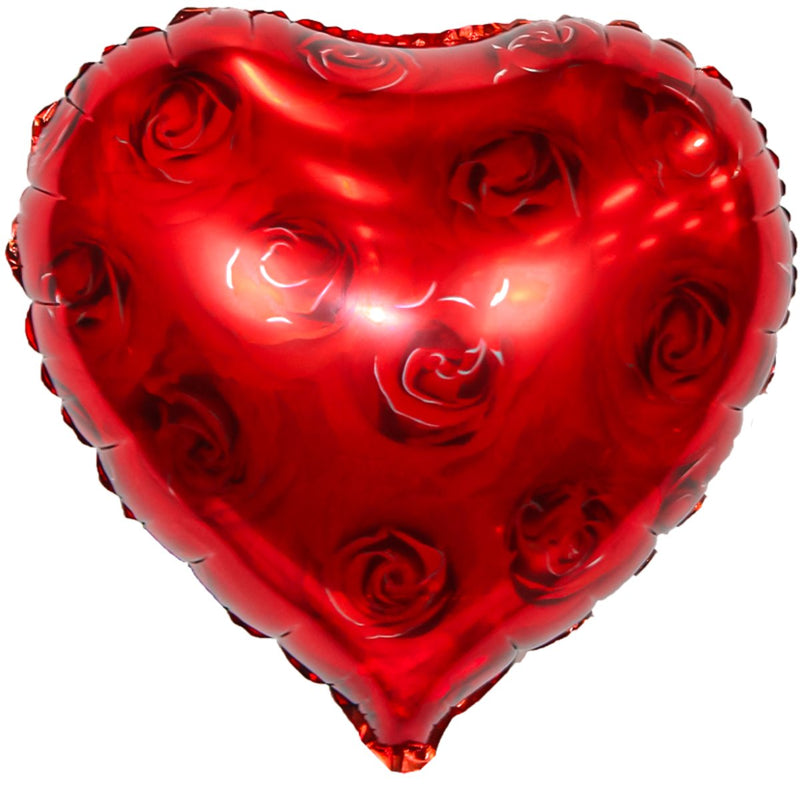 Folieballon Hart Rozen Rood - 45 x 45 cm