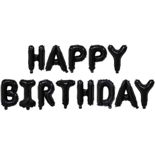 Folieballon Happy Birthday Zwart 36 cm