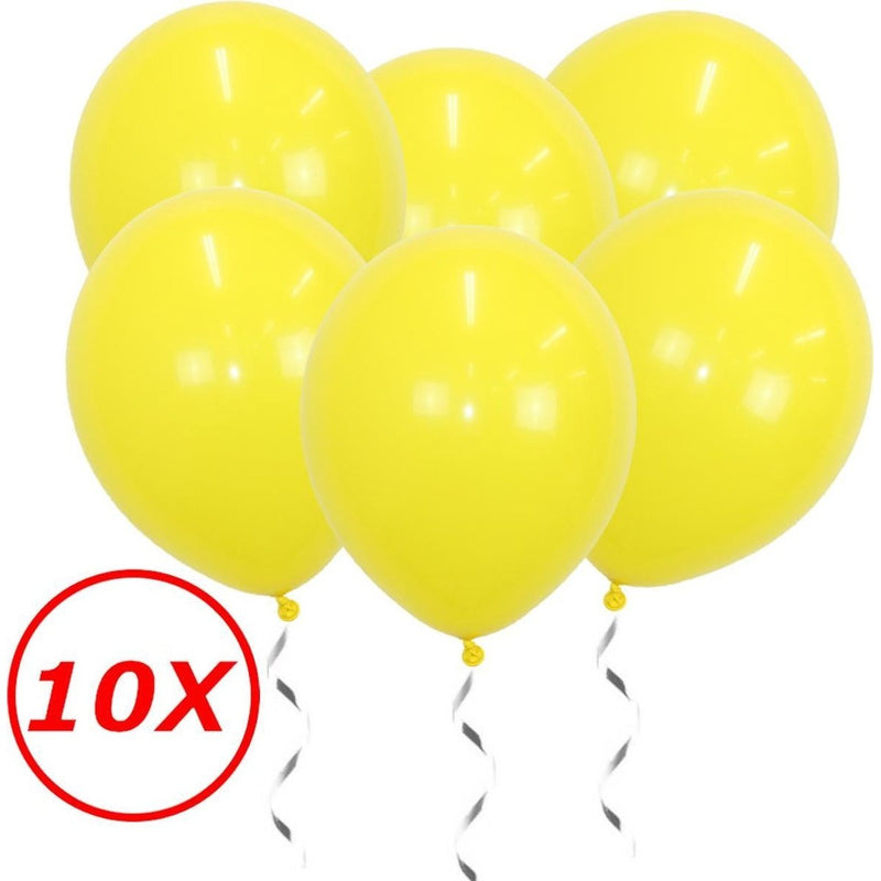 10 geel latex ballonnen van 34 cm