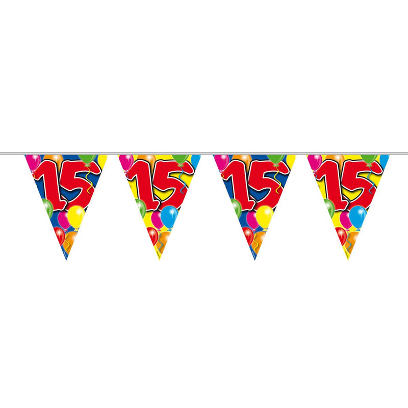 Vlaggenlijn 15 Jaar Multicolor – 1 Stuk