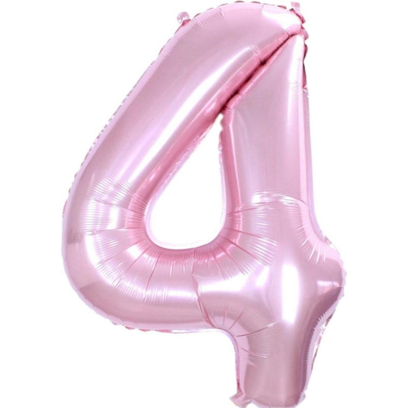 Cijferballon 4 roze - 36 cm