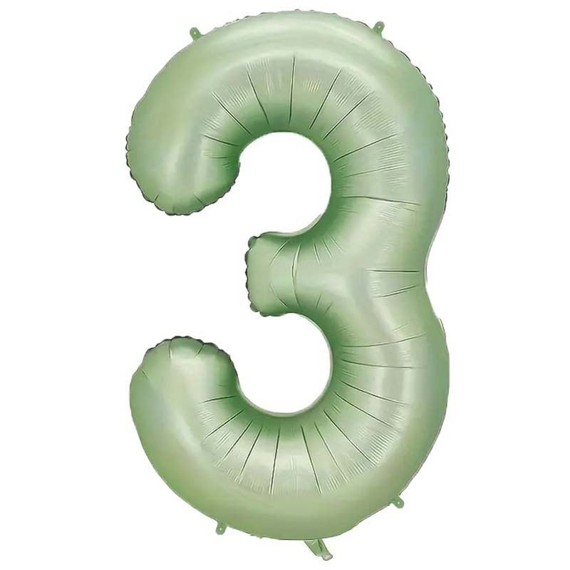 Folie Cijferballon 3 Mintgroen – 86 cm