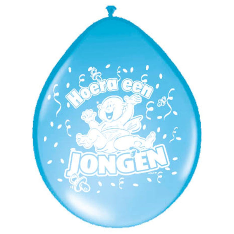 Latex Ballonnen Hoera Een Jongen Blauw – 8 Stuks