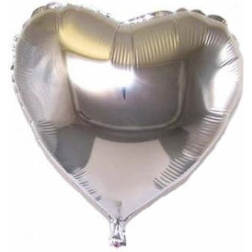 Folieballon Hart Zilver - 70 x 60 cm