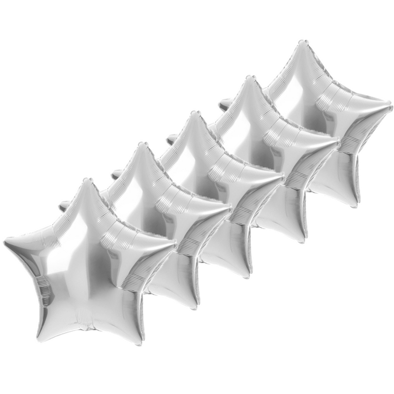 Folieballonnen Ster Zilver - 5 Stuks - 45 cm