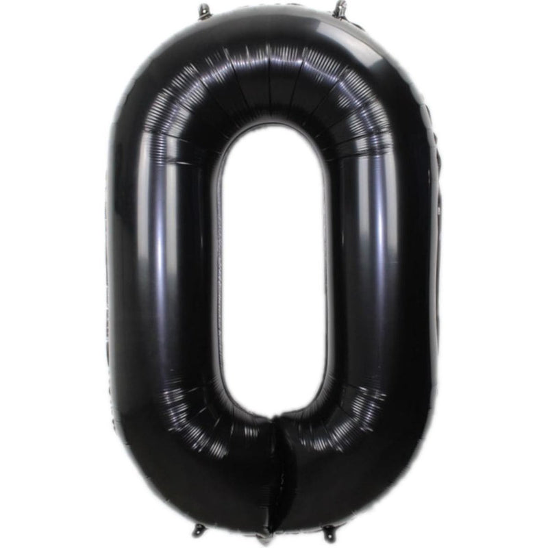 Folie Cijferballon 0 Zwart 70 cm