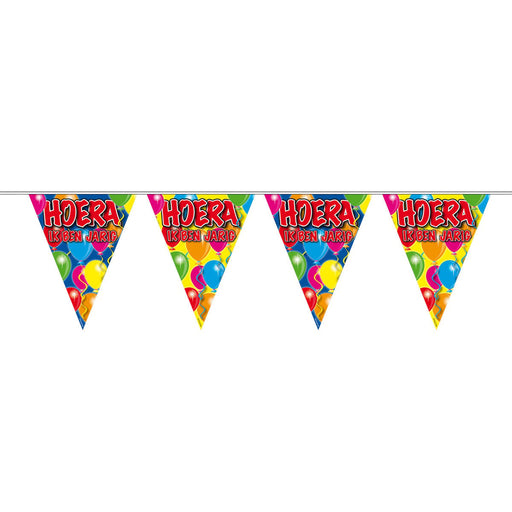 Vlaggenlijn Hoera Jarig Multicolor – 1 Stuk