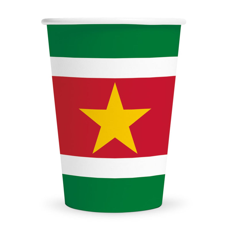 Papieren Bekers Suriname 210 ml – 8 Stuks