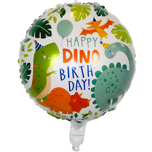 Folieballon Happy Birthday Dino Rond - 45 x 45 cm