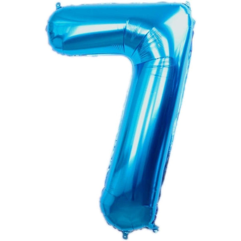 Cijferballon 7 blauw - 70 cm