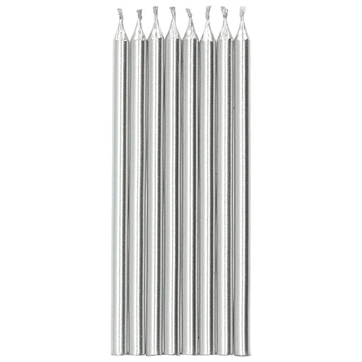 Taartkaarsjes Zilver – 10 cm – 24 Stuks