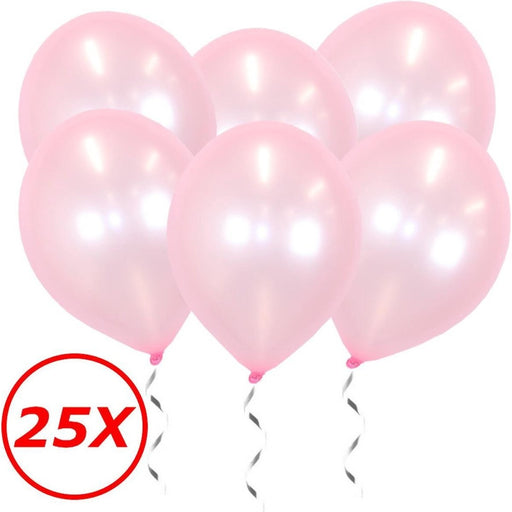 Metallic Latex Ballonnen Roze 34 cm – 25 Stuks