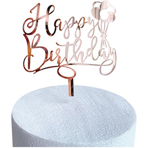 Taarttopper Happy Birthday Roségoud – Ballonnen
