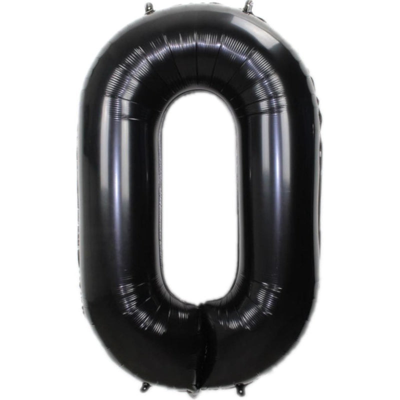 Folie Cijferballon 0 Zwart 86 cm