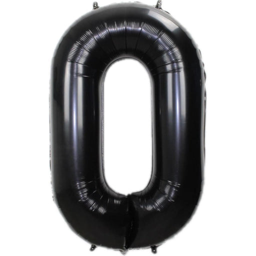 Folie Cijferballon 0 Zwart 86 cm