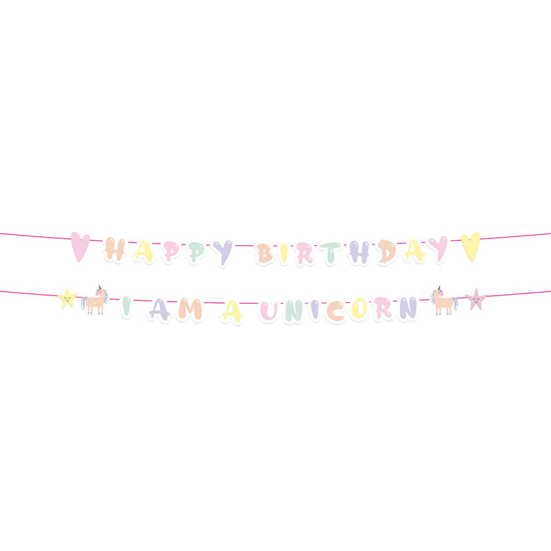 Unicorn Regenboog Letterslinger Happy Birthday