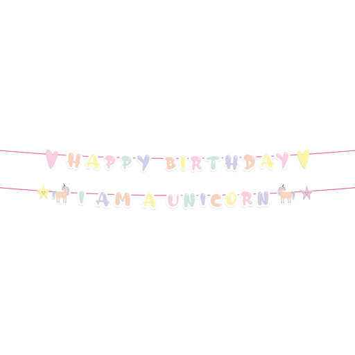 Unicorn Regenboog Letterslinger Happy Birthday