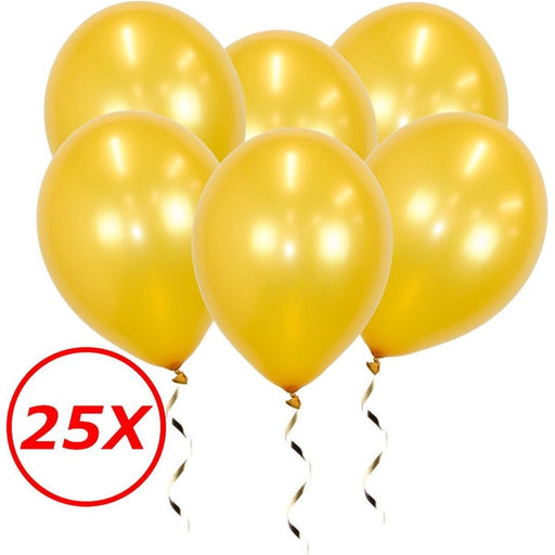 25 metallic goud latex ballonnen van 34 cm