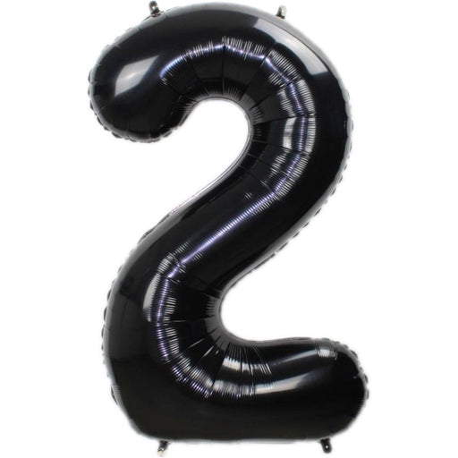Folie Cijferballon 2 Zwart – 36 cm