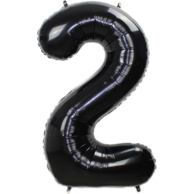 Folie Cijferballon 2 Zwart 86 cm
