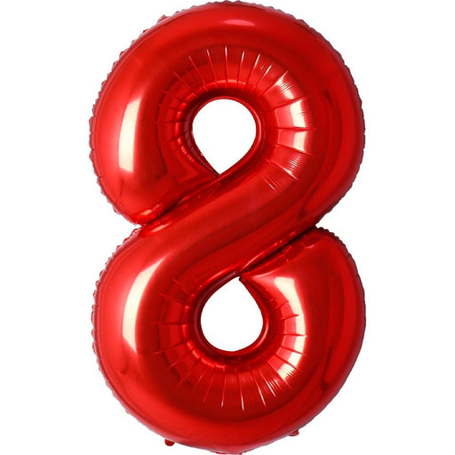 Folie Cijferballon 8 Rood – 86 cm