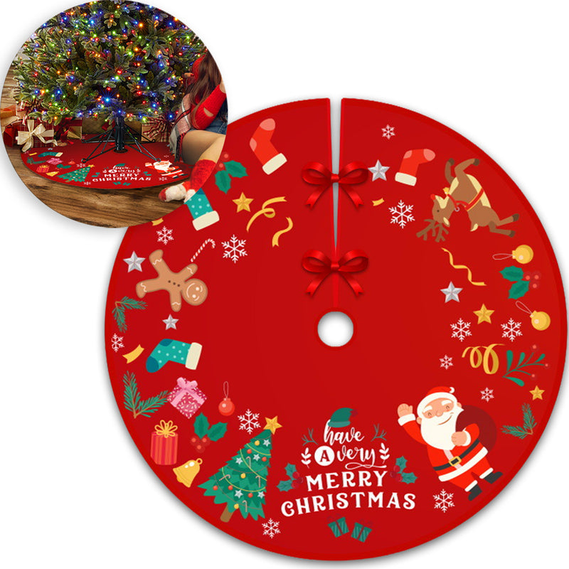 Kerstboomrok Kerstman Rood/Groen – 90 cm