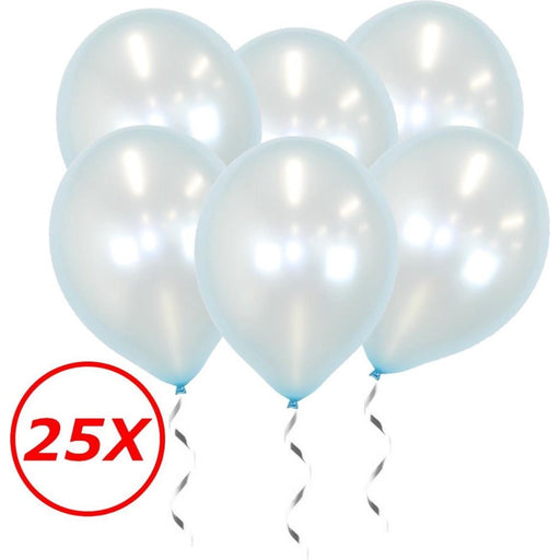 Metallic Latex Ballonnen Babyblauw 34 cm – 25 Stuks