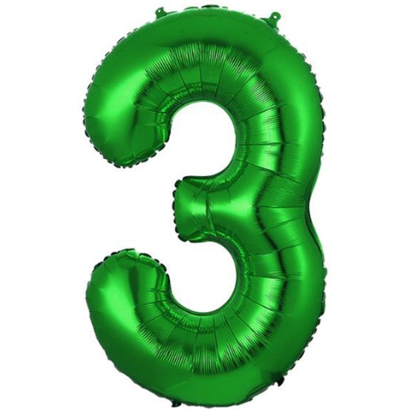 Folie Cijferballon 3 Groen – 70 cm