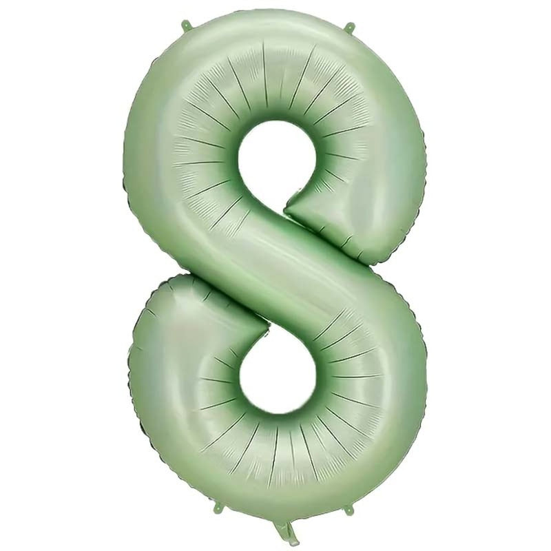 Folie Cijferballon 8 Mintgroen – 86 cm