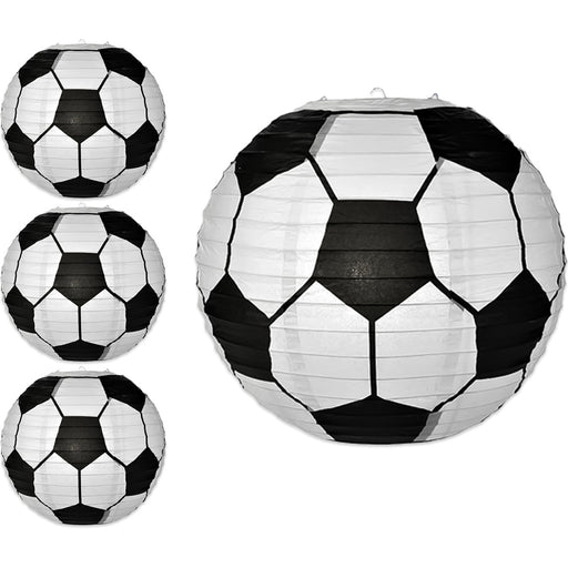 Lampionnenset Voetbal zwart/wit – 4 stuks – 30 cm