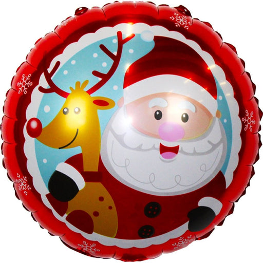 Folieballon Kerstman En Rendier Rood – 50 cm