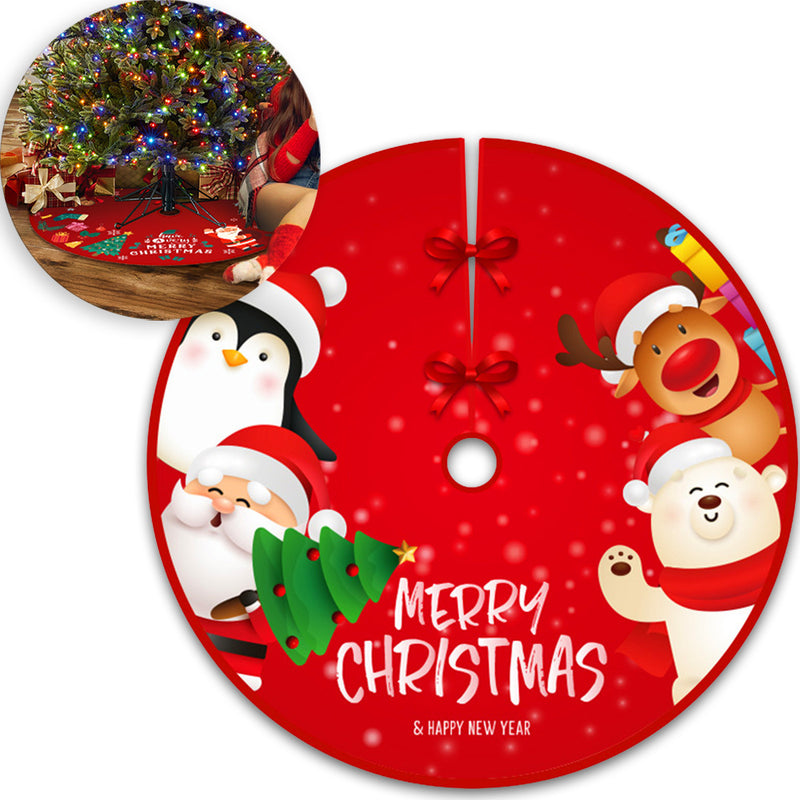 Kerstboomrok Kerstfiguren Rood - 90 cm