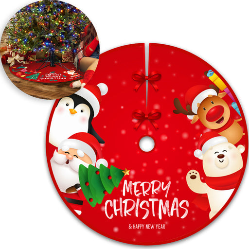 Kerstboomrok Kerstfiguren Rood - 90 cm