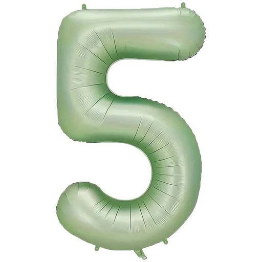 Folie Cijferballon 5 Mintgroen – 86 cm