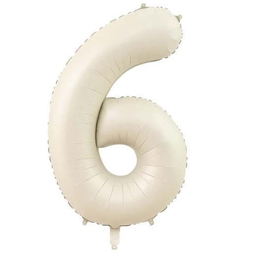 Folie Cijferballon 6 Nude Wit – 86 cm