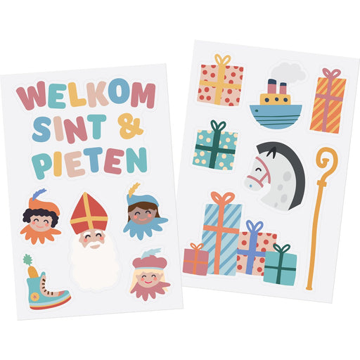 Raamstickers Welkom Sint & Pieten – 13 Stuks