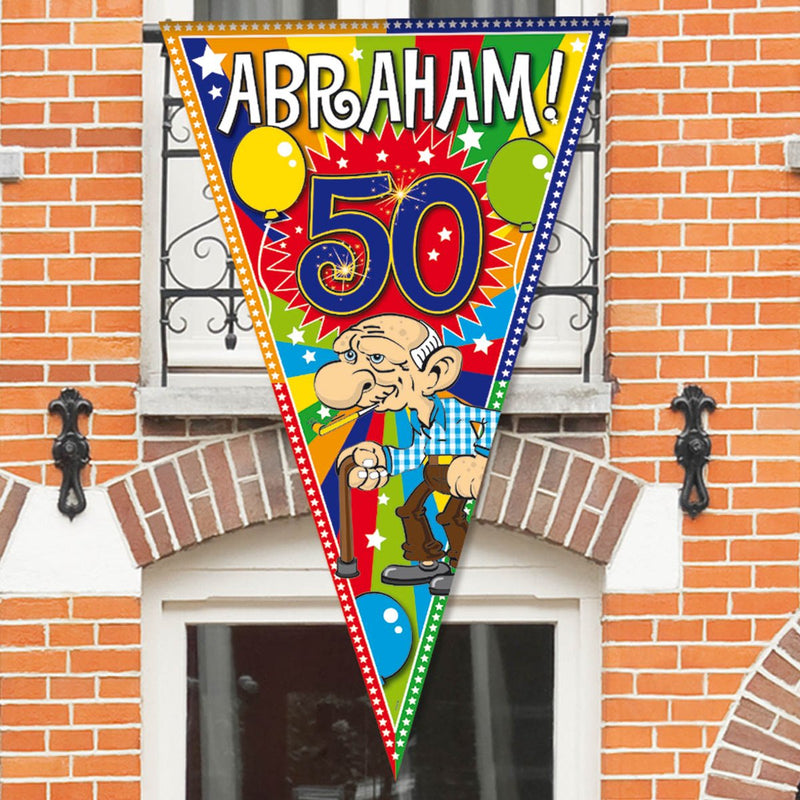 Gevelvlag Abraham 50 Jaar Multicolor – 1 Stuk