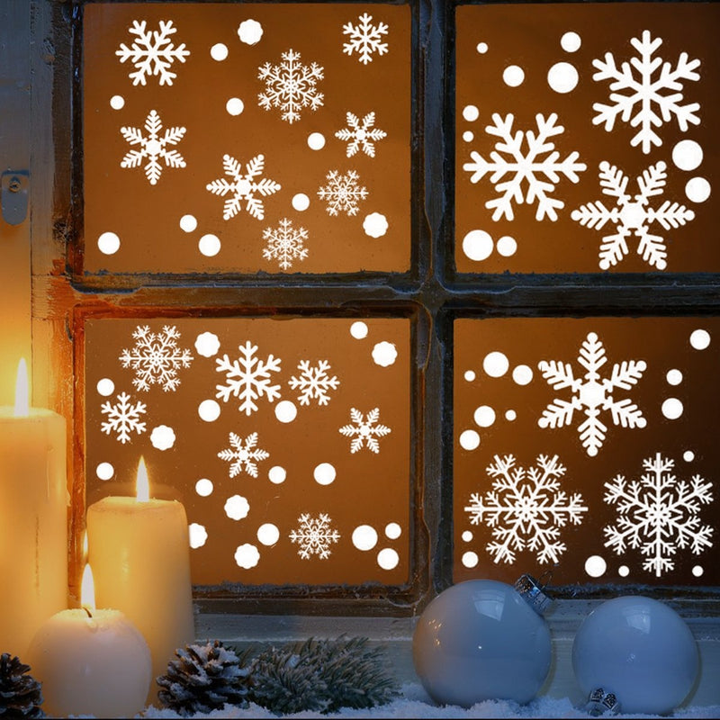 Kerst Raamstickers Sneeuwvlokken Wit – 72 Stuks