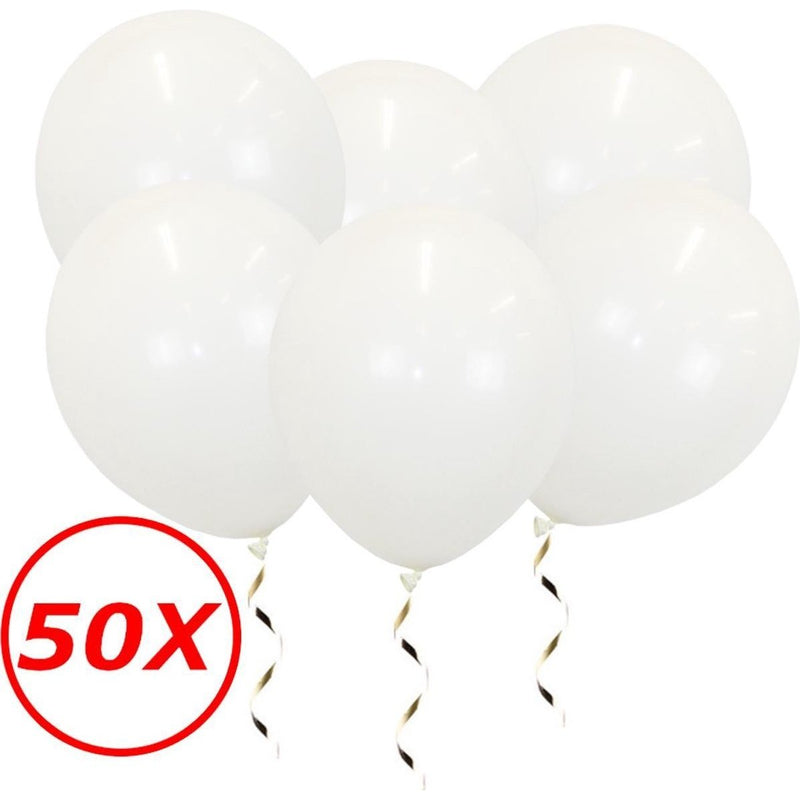 50 wit latex ballonnen van 34 cm