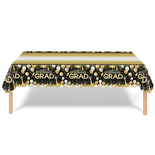 Tafelkleed Geslaagd Ballonnen zwart/goud – 274 x 137 cm
