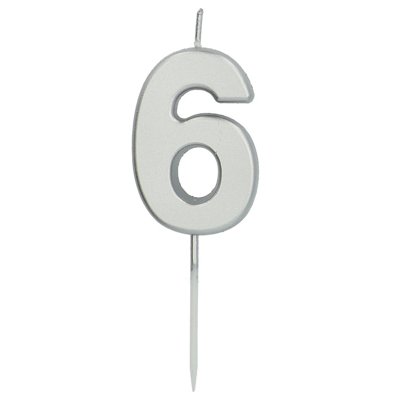 Cijferkaars 6 Zilver – 5 cm