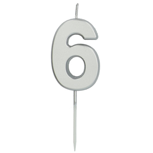 Cijferkaars 6 Zilver – 5 cm