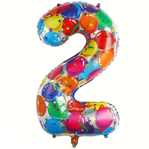 Folie Cijferballon 2 Multicolor Ballonnenprint – 86 cm