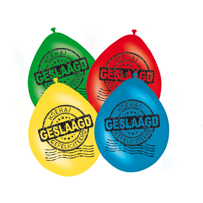 Latex Ballonnen Geslaagd Multicolor – 8 Stuks