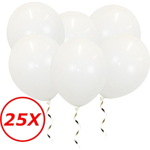 25 wit latex ballonnen van 34 cm