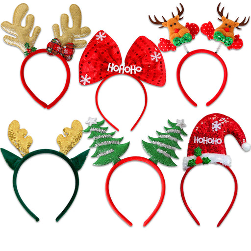 Kerstdiademen Mix - 6 Stuks