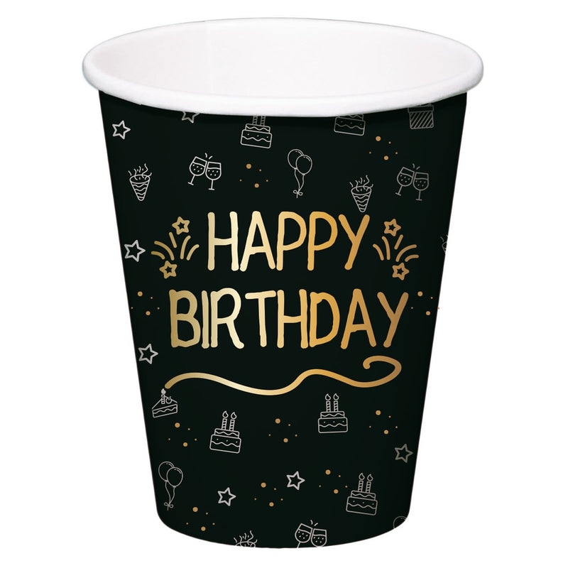 Shining Glam Bekers Happy Birthday – 8 Stuks