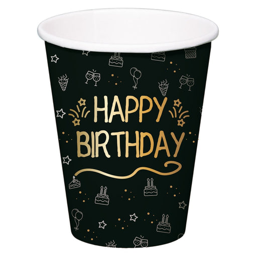 Shining Glam Bekers Happy Birthday – 8 Stuks