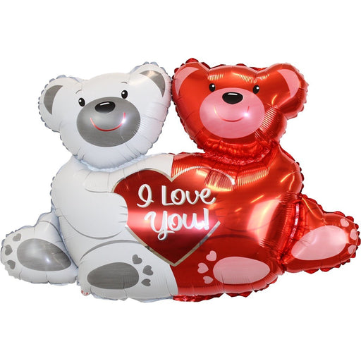 Folieballon Beren I Love You Rood en Wit – 100 x 80 cm